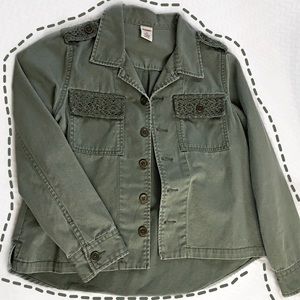 Green jean jacket